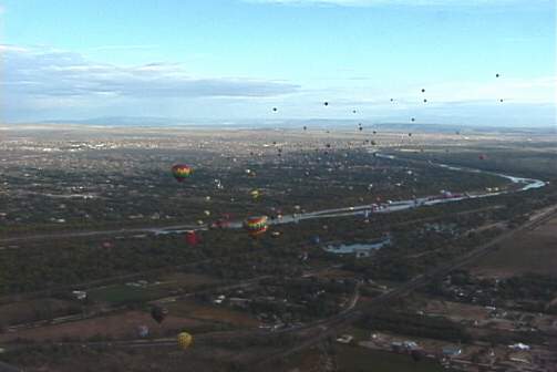 This is the view from one of the ballons the guys where in 10/7/01 ABQ,NM (taking my local news)